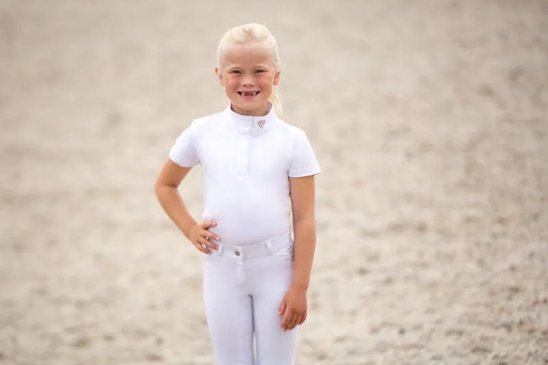 Hy Equestrian Cadiz Mizs Show Shirt - White/Rose Gold